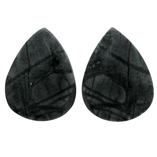 Picasso Jasper Pair 16x20.85x4 mm Pear Shape Polished Gemstone LS135-07089