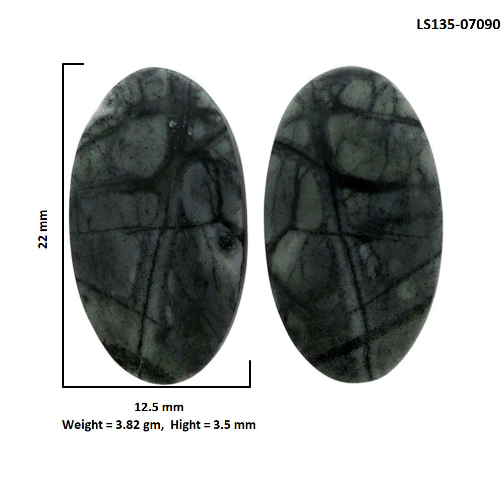 Picasso Jasper Pair 12.5x22x3.5 mm Oval Shape Polished Gemstone LS135-07090