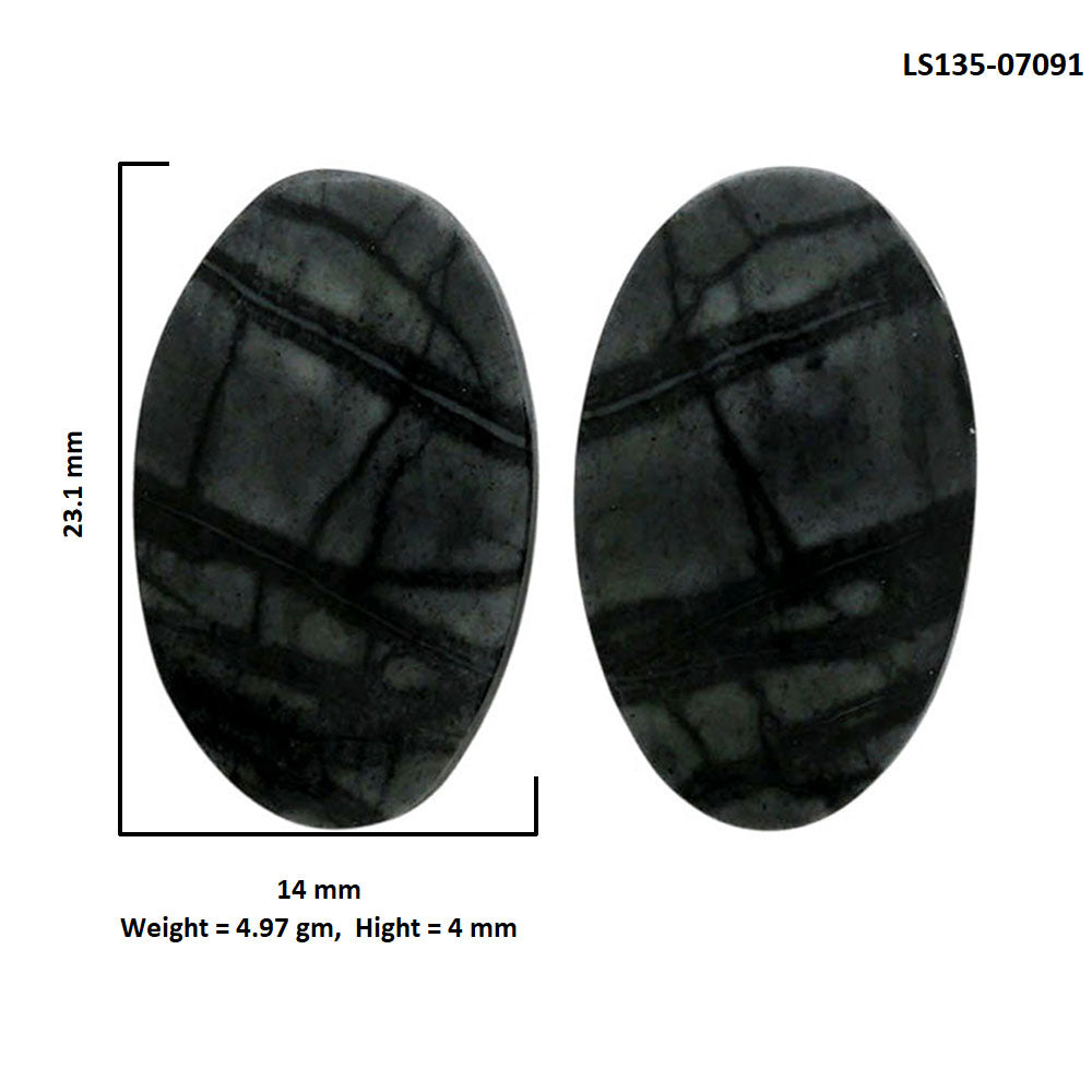Picasso Jasper Pair 14x23.1x4 mm Oval Shape Polished Gemstone LS135-07091