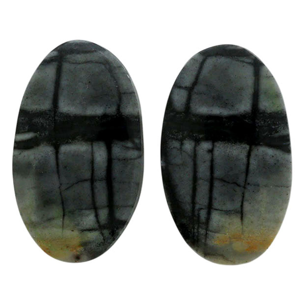 Picasso Jasper Pair 14.7x24.75x4.5 mm Oval Shape Polished Gemstone LS135-07094
