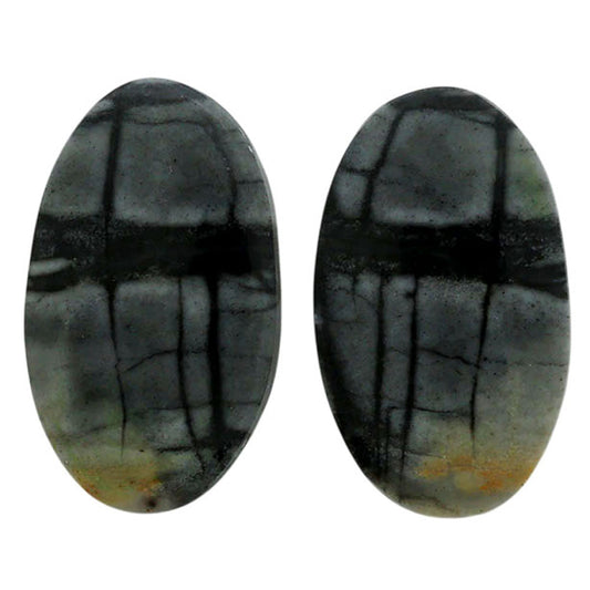 Picasso Jasper Pair 14.7x24.75x4.5 mm Oval Shape Polished Gemstone LS135-07094