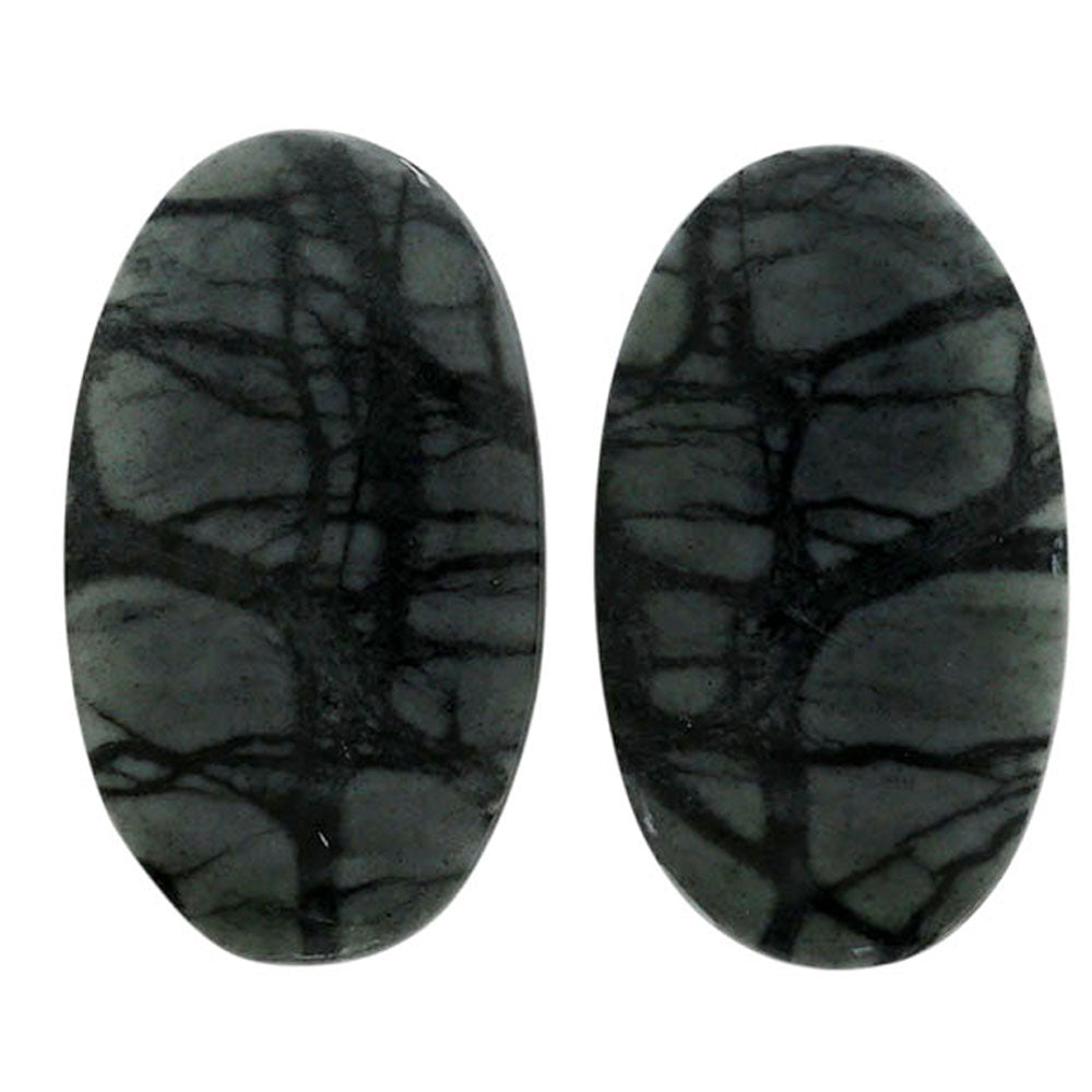 Picasso Jasper Pair 14x24.25x3.2 mm Oval Shape Polished Gemstone LS135-07095