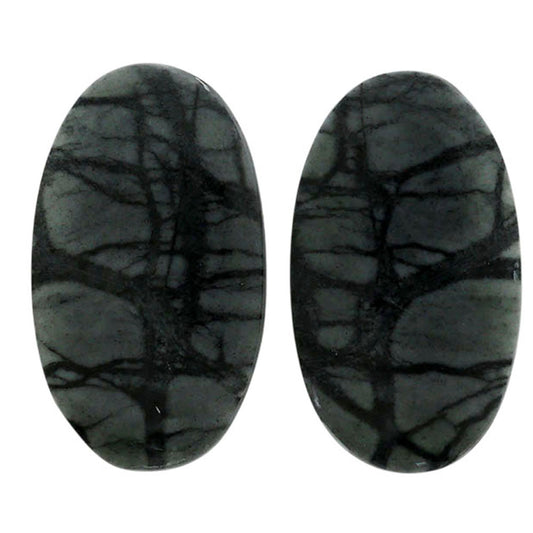 Picasso Jasper Pair 14x24.25x3.2 mm Oval Shape Polished Gemstone LS135-07095