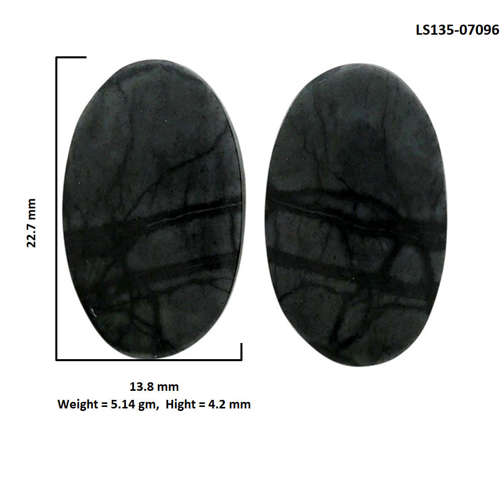 Picasso Jasper Pair 13.8x22.7x4.2 mm Oval Shape Polished Gemstone LS135-07096