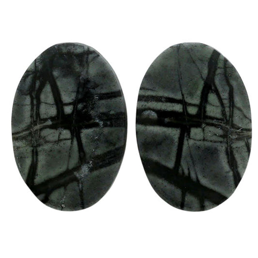 Picasso Jasper Pair 15.4x22.5x3.8 mm Oval Shape Polished Gemstone LS135-07097