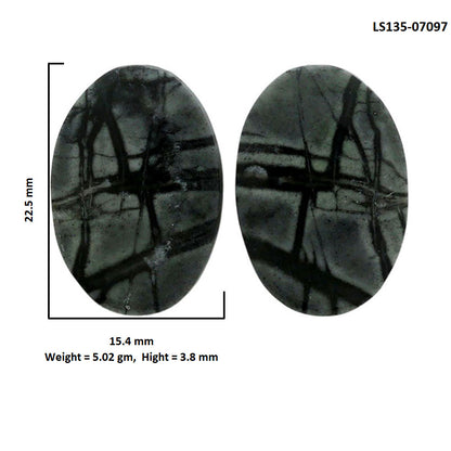 Picasso Jasper Pair 15.4x22.5x3.8 mm Oval Shape Polished Gemstone LS135-07097