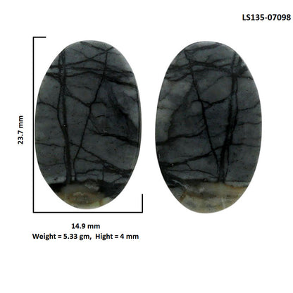 Picasso Jasper Pair 14.9x23.7x4 mm Oval Shape Polished Gemstone LS135-07098