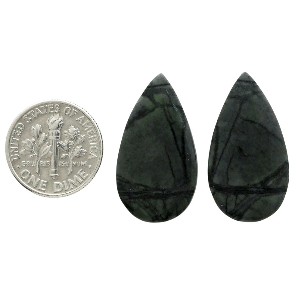 Picasso Jasper Pair 14.7x27x3.5 mm Pear Shape Polished Gemstone LS135-07101