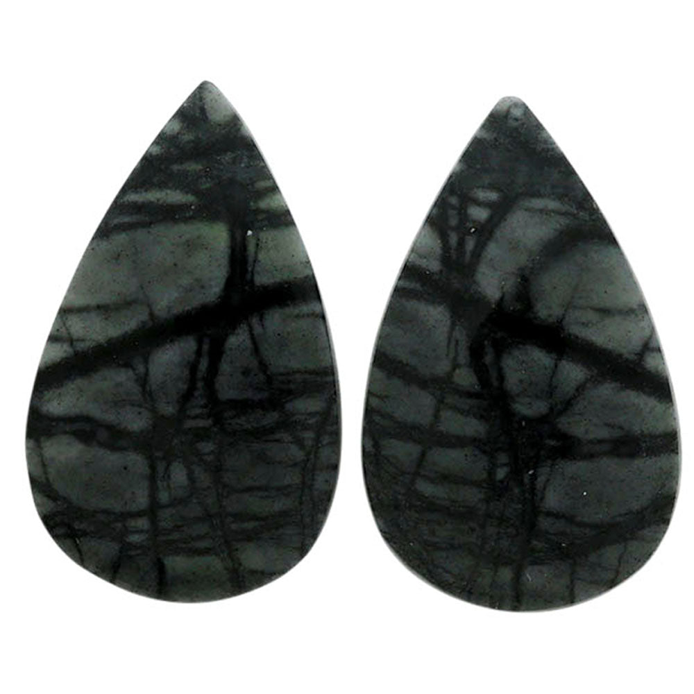 Picasso Jasper Pair 15.1x24.6x4 mm Pear Shape Polished Gemstone LS135-07102