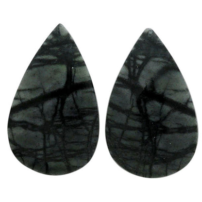 Picasso Jasper Pair 15.1x24.6x4 mm Pear Shape Polished Gemstone LS135-07102