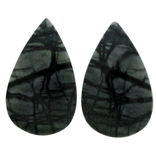 Picasso Jasper Pair 15.1x24.6x4 mm Pear Shape Polished Gemstone LS135-07102