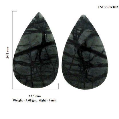Picasso Jasper Pair 15.1x24.6x4 mm Pear Shape Polished Gemstone LS135-07102