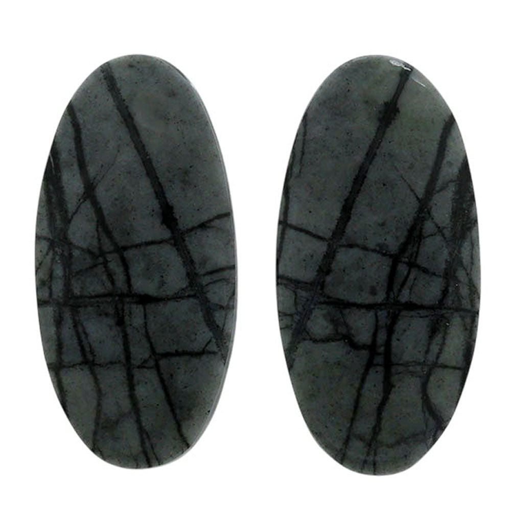 Picasso Jasper Pair 13.1x26.8x3.3 mm Oval Shape Polished Gemstone LS135-07103