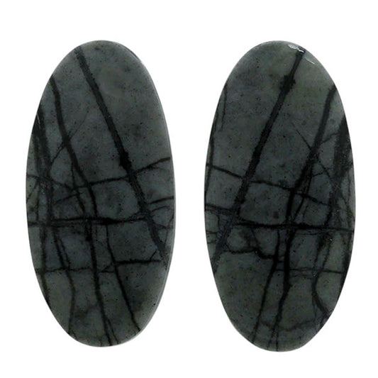 Picasso Jasper Pair 13.1x26.8x3.3 mm Oval Shape Polished Gemstone LS135-07103