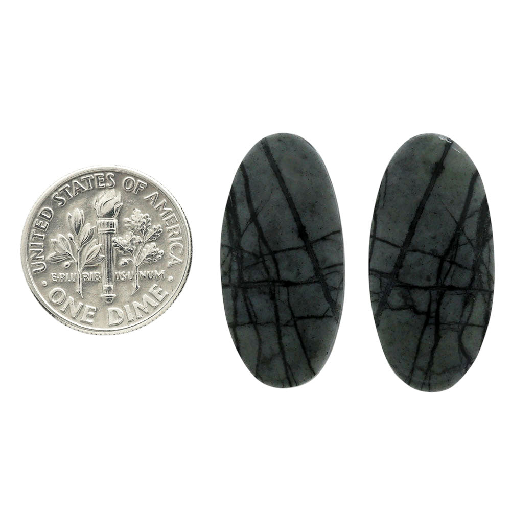 Picasso Jasper Pair 13.1x26.8x3.3 mm Oval Shape Polished Gemstone LS135-07103