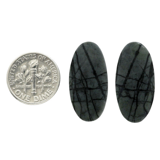 Picasso Jasper Pair 13.1x26.8x3.3 mm Oval Shape Polished Gemstone LS135-07103