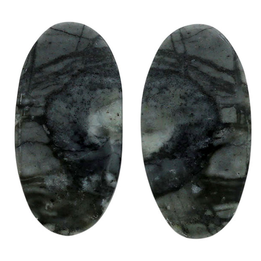 Picasso Jasper Pair 13.75x26.8x4.2 mm Oval Shape Polished Gemstone LS135-07104