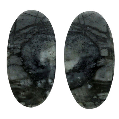 Picasso Jasper Pair 13.75x26.8x4.2 mm Oval Shape Polished Gemstone LS135-07104