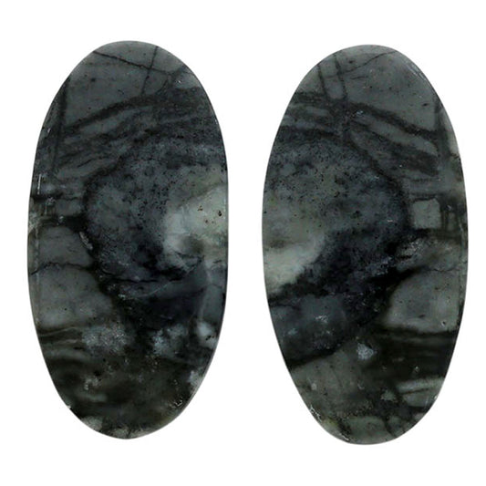 Picasso Jasper Pair 13.75x26.8x4.2 mm Oval Shape Polished Gemstone LS135-07104
