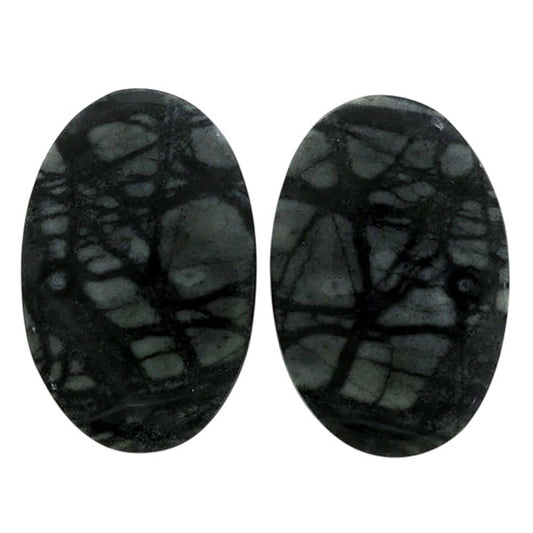 Picasso Jasper Pair 15.5x23.7x4 mm Oval Shape Polished Gemstone LS135-07105