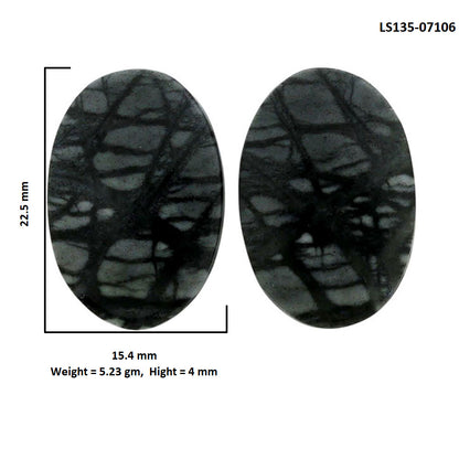Picasso Jasper Pair 15.4x22.5x4 mm Oval Shape Polished Gemstone LS135-07106