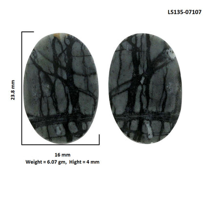 Picasso Jasper Pair 16x23.8x4 mm Oval Shape Polished Gemstone LS135-07107