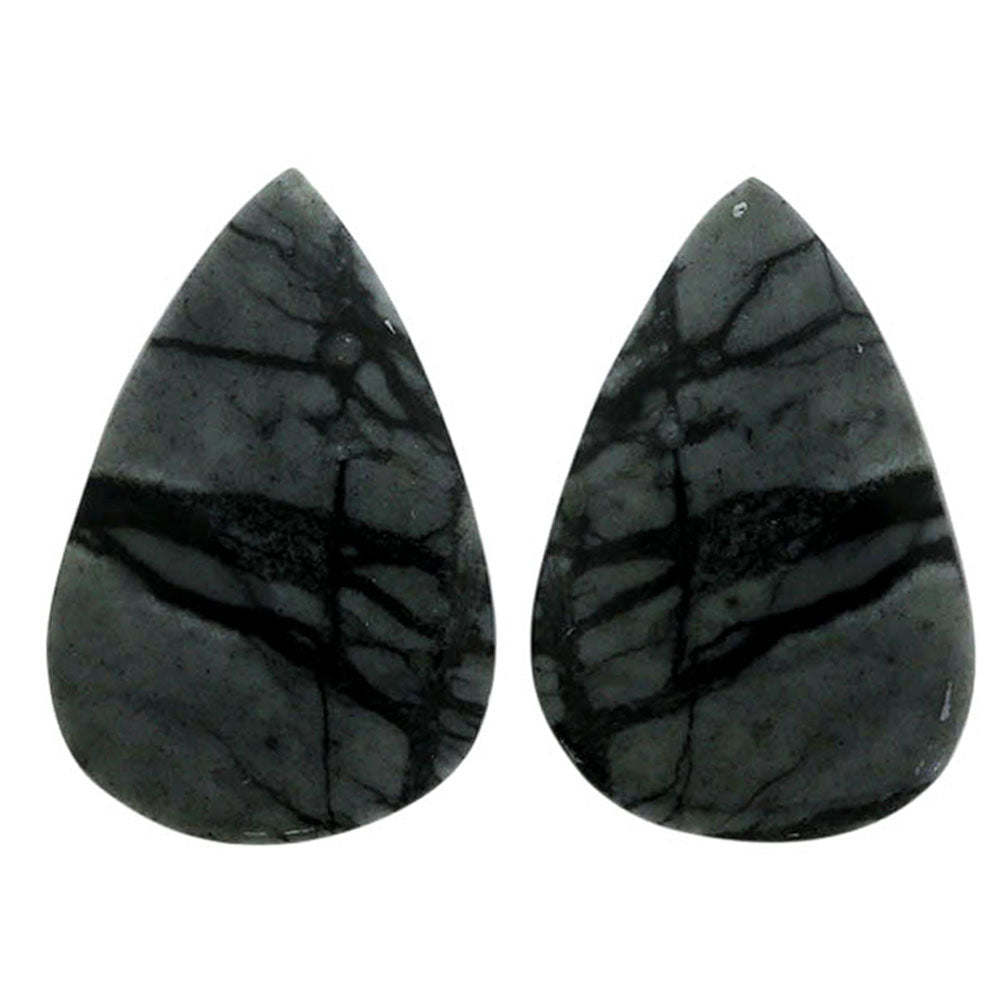 Picasso Jasper Pair 15.9x23.8x4 mm Pear Shape Polished Gemstone LS135-07108