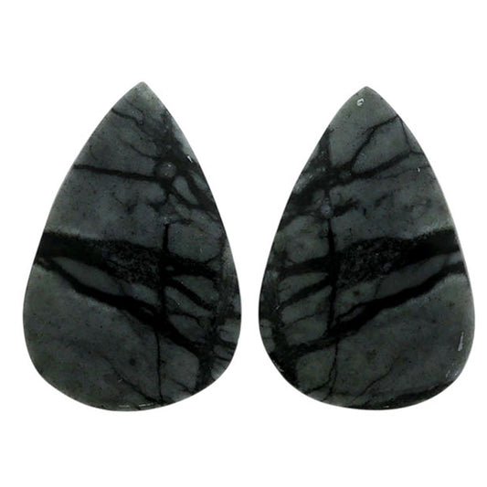 Picasso Jasper Pair 15.9x23.8x4 mm Pear Shape Polished Gemstone LS135-07108