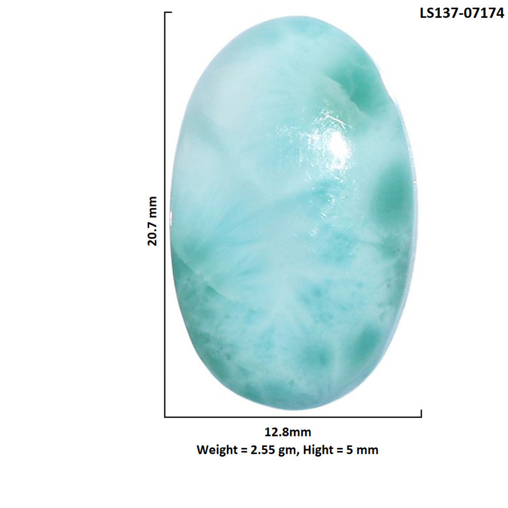 Larimar (Dominican Republic) 12.8x20.7x5 mm Oval Shape Polished Gemstone LS137-07174