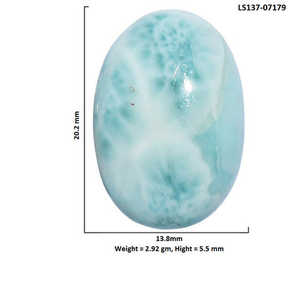 Larimar (Dominican Republic) 13.8x20.2x5.5 mm Oval Shape Polished Gemstone LS137-07179