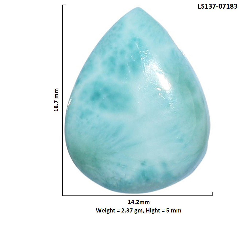 Larimar (Dominican Republic) 14.2x18.7x5 mm Pear Shape Polished Gemstone LS137-07183
