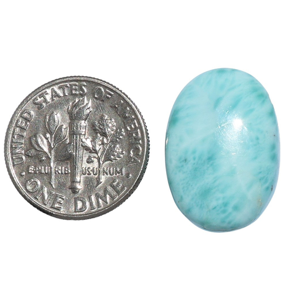 Larimar (Dominican Republic) 14x20.2x5.7 mm Oval Shape Polished Gemstone LS137-07184