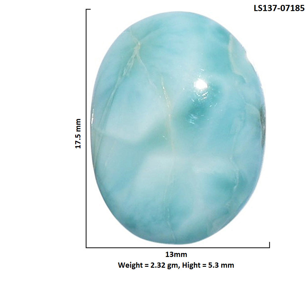 Larimar (Dominican Republic) 13x17.5x5.3 mm Oval Shape Polished Gemstone LS137-07185