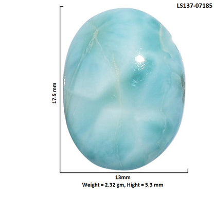 Larimar (Dominican Republic) 13x17.5x5.3 mm Oval Shape Polished Gemstone LS137-07185