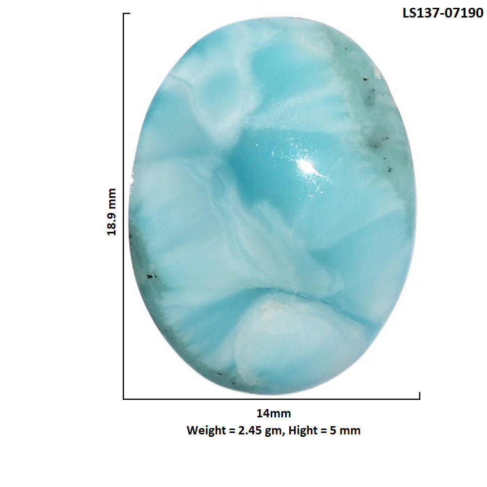 Larimar (Dominican Republic) 14x18.9x5 mm Oval Shape Polished Gemstone LS137-07190