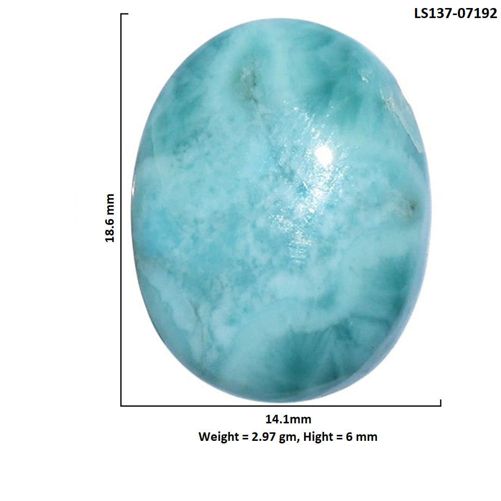 Larimar (Dominican Republic) 14.1x18.6x6 mm Oval Shape Polished Gemstone LS137-07192