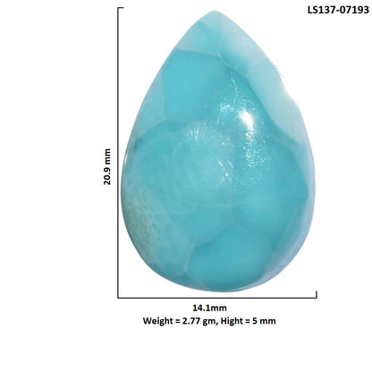 Larimar (Dominican Republic) 14.1x20.9x5 mm Pear Shape Polished Gemstone LS137-07193