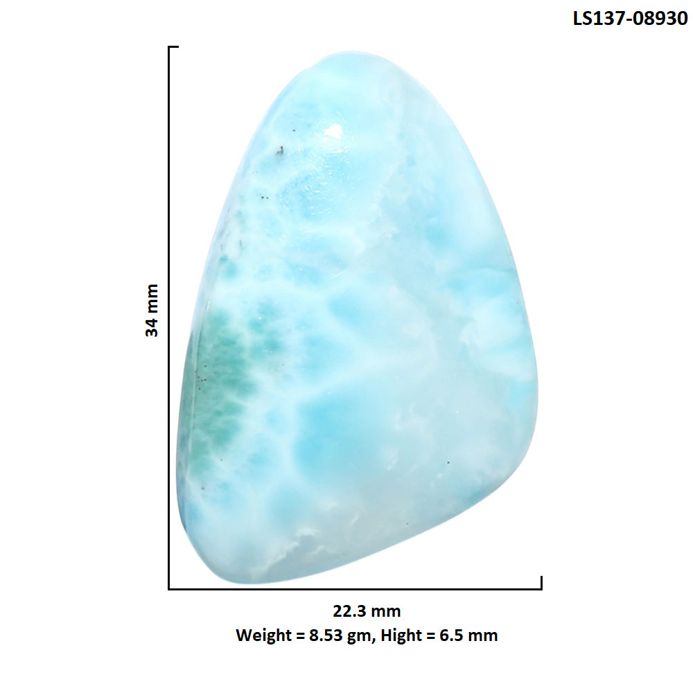 Larimar (Dominican Republic) 22.3x34x6.5 mm Fancy Shape Polished Gemstone LS137-08930
