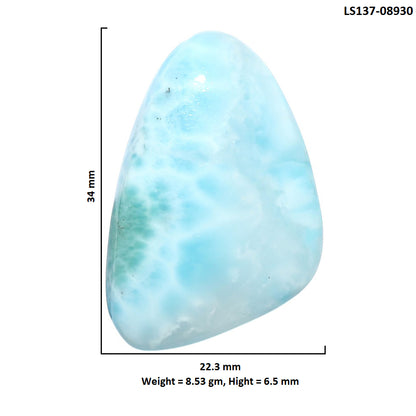 Larimar (Dominican Republic) 22.3x34x6.5 mm Fancy Shape Polished Gemstone LS137-08930