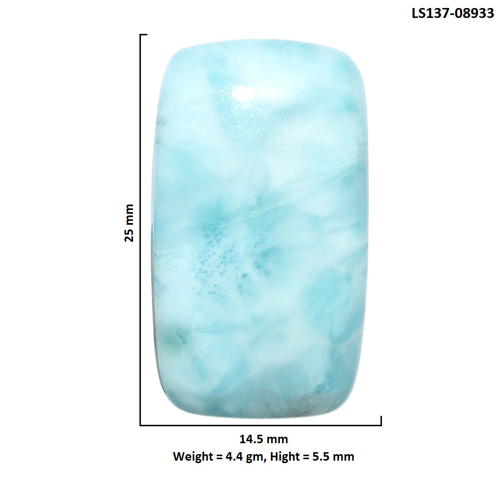 Larimar (Dominican Republic) 14.5x25x5.5 mm Cushion Shape Polished Gemstone LS137-08933