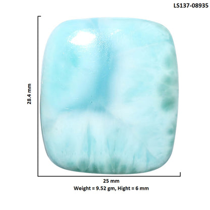 Larimar (Dominican Republic) 25x28.4x6 mm Cushion Shape Polished Gemstone LS137-08935