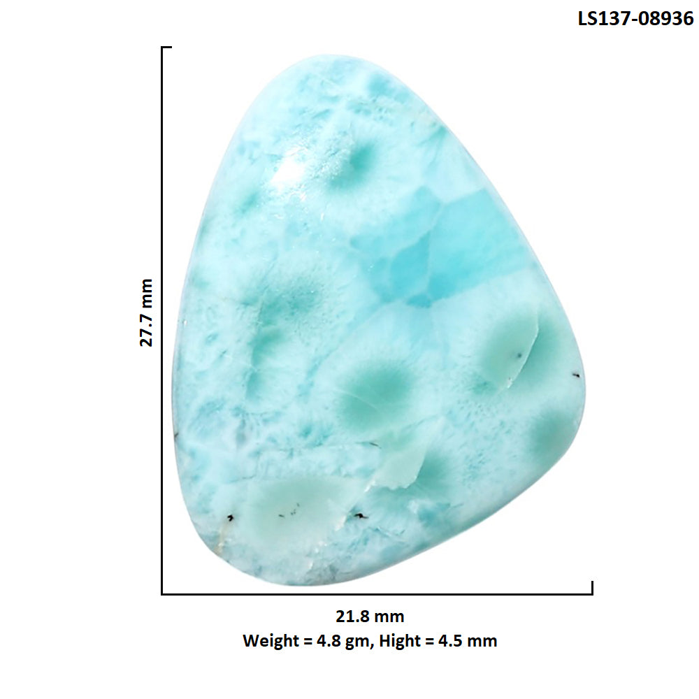 Larimar (Dominican Republic) 21.8x27.7x4.5 mm Fancy Shape Polished Gemstone LS137-08936