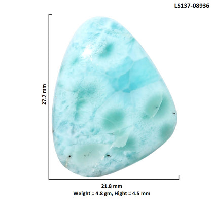Larimar (Dominican Republic) 21.8x27.7x4.5 mm Fancy Shape Polished Gemstone LS137-08936