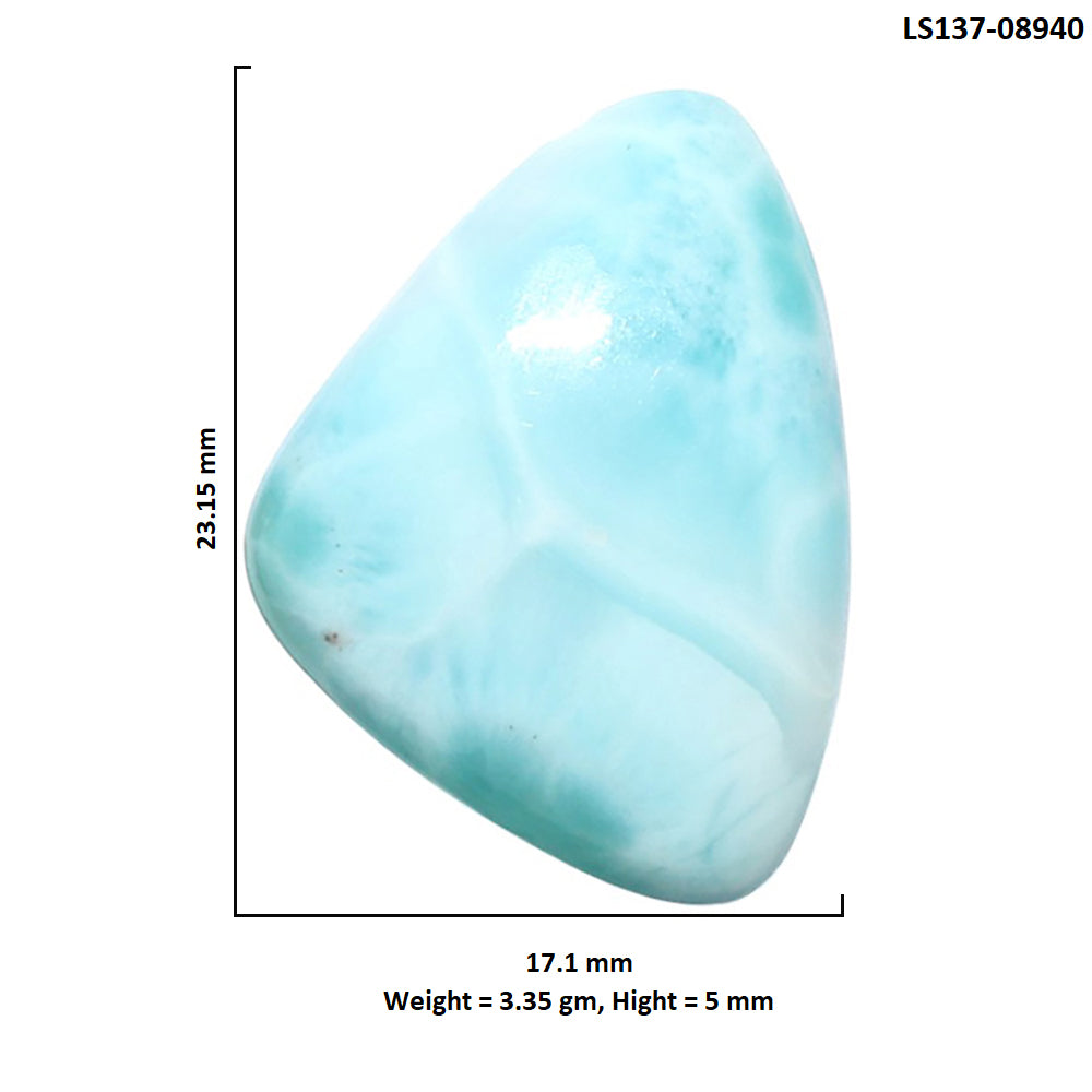 Larimar (Dominican Republic) 17.1x23.15x5 mm Fancy Shape Polished Gemstone LS137-08940