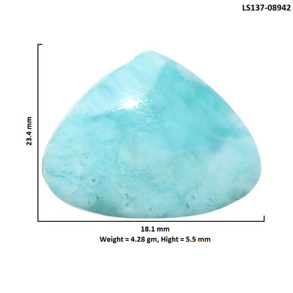 Larimar (Dominican Republic) 18.1x23.4x5.5 mm Heart Shape Polished Gemstone LS137-08942