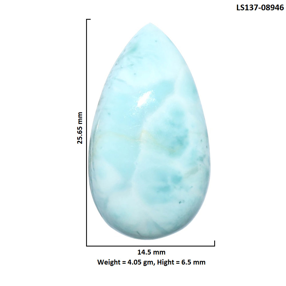 Larimar (Dominican Republic) 14.5x25.65x6.5 mm Pear Shape Polished Gemstone LS137-08946