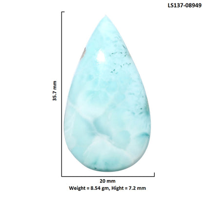 Larimar (Dominican Republic) 20x35.7x7.2 mm Pear Shape Polished Gemstone LS137-08949
