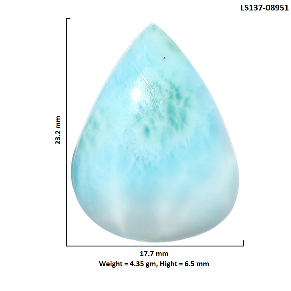 Larimar (Dominican Republic) 17.7x23.2x6.5 mm Pear Shape Polished Gemstone LS137-08951