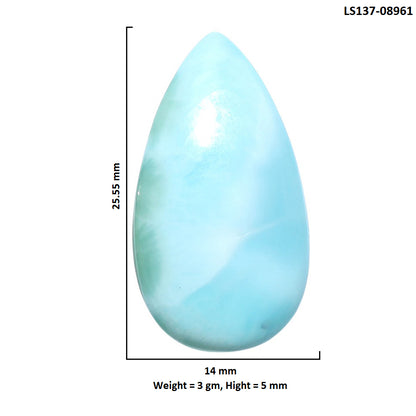 Larimar (Dominican Republic) 14x25.55x5 mm Pear Shape Polished Gemstone LS137-08961