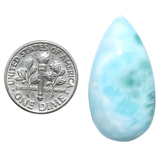 Larimar (Dominican Republic) 16x30.5x7.7 mm Pear Shape Polished Gemstone LS137-08963